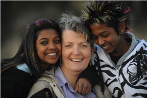 Julia Rollings, of Conder, with Sabila, left and Akil